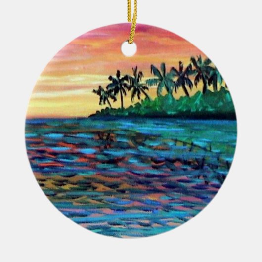Ornement de Noël Coucher de soleil sur l'île (Devant)