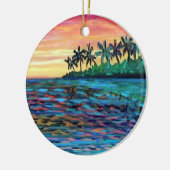 Ornement de Noël Coucher de soleil sur l'île (Gauche)