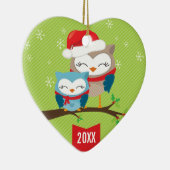 ORNEMENT DE NOËL :: couple de chouettes festives (Droite)
