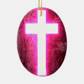 Ornement de Noël croisé rose brillant (Dos)