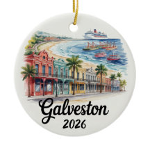 Ornement de Noël Croisière Galveston Texas 2026 Gi