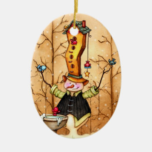 Ornement de Noël d'amis de bonhomme de neige et