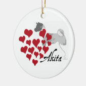 Ornement de Noël d'amour d'Akita (Gauche)