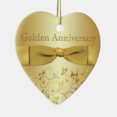 Ornement de Noël d'anniversaire de mariage d'or (Droite)