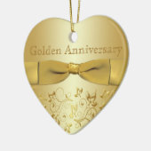 Ornement de Noël d'anniversaire de mariage d'or (Gauche)