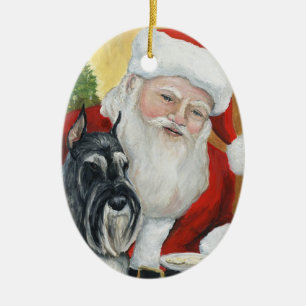 Ornement de Noël d'art de chien de Schnauzer