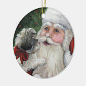 Ornement de Noël d'art de chien de Shihtzu et de (Gauche)