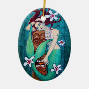 Ornement de Noël d'art d'imaginaire de Tiki de