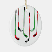 Ornement de Noël de bâtons de hockey (Droite)