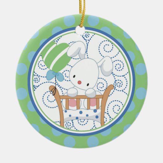 Ornement de Noël de bébé de lapin précieux (Devant)