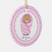 Ornement de Noël de bébé fille rose pour le premie (Droite)