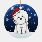 Ornement de Noël de Bichon Frise de bande dessinée (Dos)