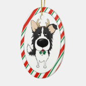 Ornement de Noël de border collie (Gauche)