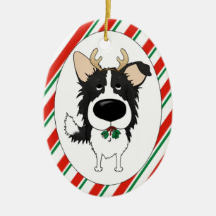Ornement de Noël de border collie