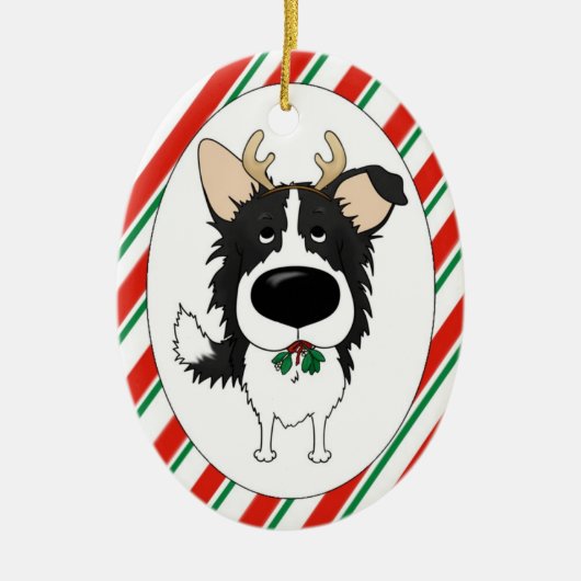 Ornement de Noël de border collie (Devant)