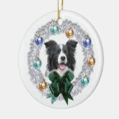 Ornement de Noël de border collie (Gauche)