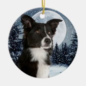 Ornement de Noël de border collie (Devant)