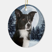 Ornement de Noël de border collie (Gauche)