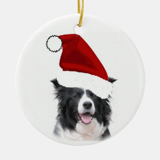 Ornement de Noël de border collie (Devant)