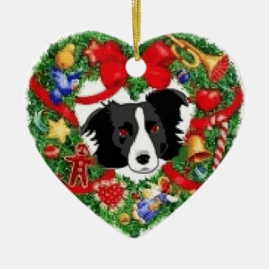 Ornement de Noël de border collie (Devant)