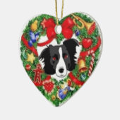 Ornement de Noël de border collie (Gauche)