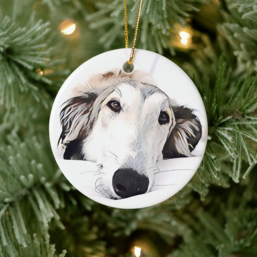 Ornement de Noël de Borzoi (Arbre)