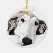 Ornement de Noël de Borzoi (Devant)