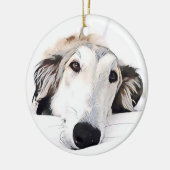 Ornement de Noël de Borzoi (Gauche)