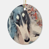 Ornement de Noël de Borzoi (Gauche)