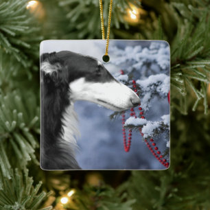 Ornement de Noël de Borzoi