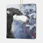 Ornement de Noël de Borzoi (Gauche)