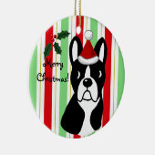 Ornement de Noël de Boston Terrier (Droite)