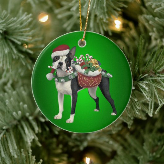 Ornement de Noël de Boston Terrier (Arbre)
