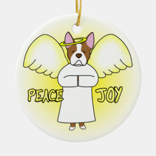 Ornement de Noël de Boston Terrier d'ange de joie