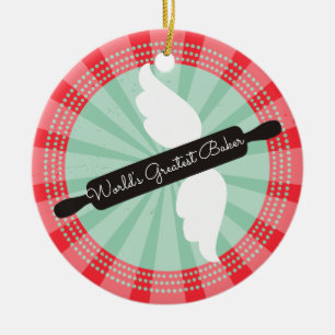 Ornement de Noël de boulanger de goupille de vol