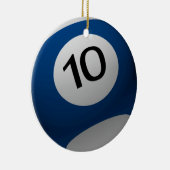 ORNEMENT DE NOËL DE BOULE DE BILLARD 10 (DIX) (Droite)