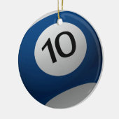 ORNEMENT DE NOËL DE BOULE DE BILLARD 10 (DIX) (Gauche)