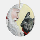 Ornement de Noël de bouledogue français et de (Gauche)