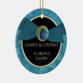 Ornement de Noël de bouton de plume de paon ęr (Droite)