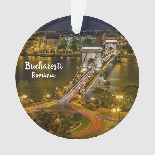 Ornement de Noël de Bucarest Roumanie (devant)