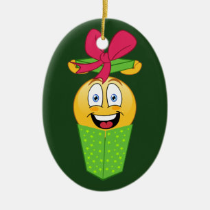 Ornement de Noël de cadeau d'Emoji