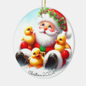 Ornement de Noël de canetons de Santa (Gauche)