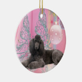 Ornement de Noël de caniche rose (Droite)