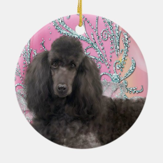 Ornement de Noël de caniche rose (Dos)