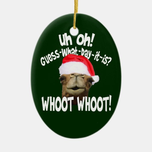 Ornement de Noël de chameau de journée en milieu (Devant)