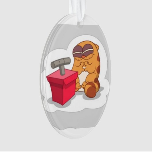 Ornement de Noël de chat de jambe (devant)