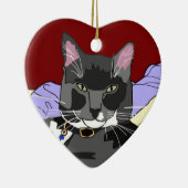 Ornement de Noël de chat de Smokey (Droite)