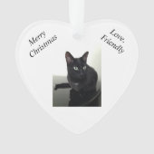 Ornement de Noël de chat noir (devant)