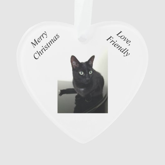 Ornement de Noël de chat noir (dos)