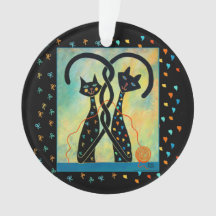 Ornement de Noël de chat noir